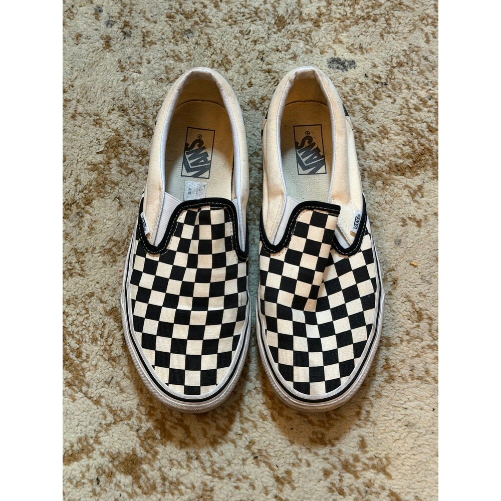 VANS Classic Slip On Checkerboard Black White Athletic Sneaker